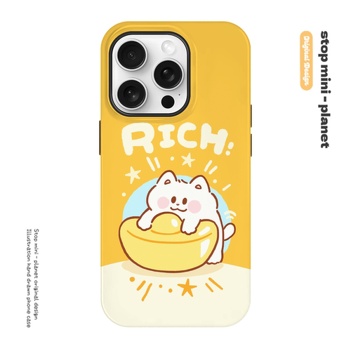 别动小行星抱金猫原创iPhone17手机壳16promax14亚克力防摔个性潮可爱适用苹果15xs华为mate60pro小米vivo