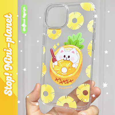 别动小行星菠萝猫原创iPhone16手机壳13promax14亚克力防摔个性潮可爱适用苹果15xs华为mate60pro小米vivo