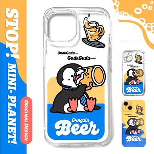 别动小行星｜企鹅喝啤酒原创iPhone14手机壳13promax16亚克力个性 潮可爱复古适用苹果15xs华为mate60pro小米v