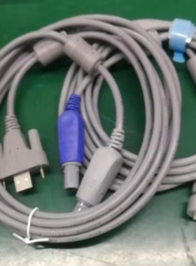 理邦EDAN原装采集盒单槽电缆线灰色/蓝色 接头随机