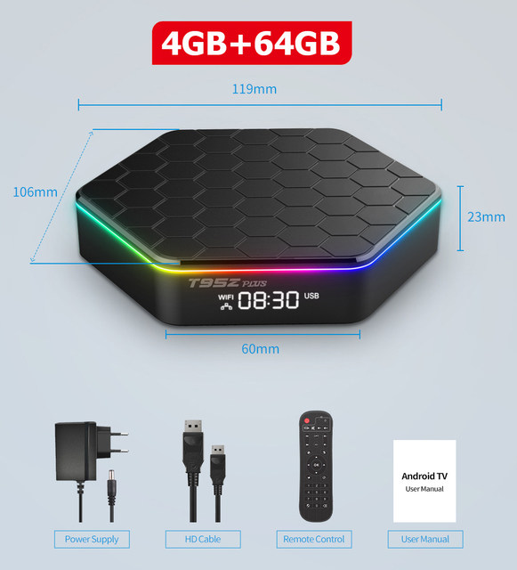 2022 T95Z 플러스 4G 64GB TV 박스 안드로이드 12 스마트 안드로이드 TVBOX