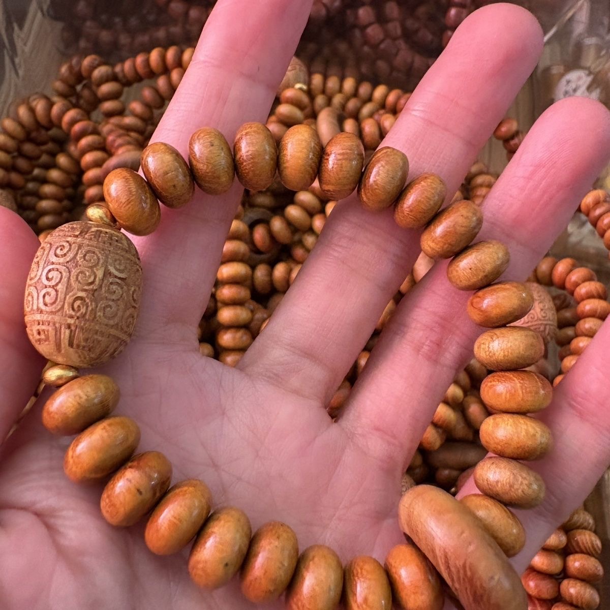 手串单圈算盘珠木质文玩檀木佛珠手链男女款念珠佛珠