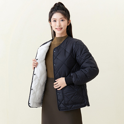 男女棉加绒棉衣加厚宽松加大码