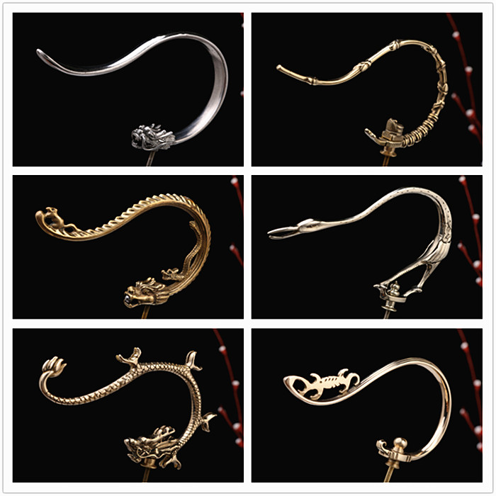 精品高档手工挂钩鸟笼钩子黄铜白铜画眉百灵竹鸟笼配件包邮