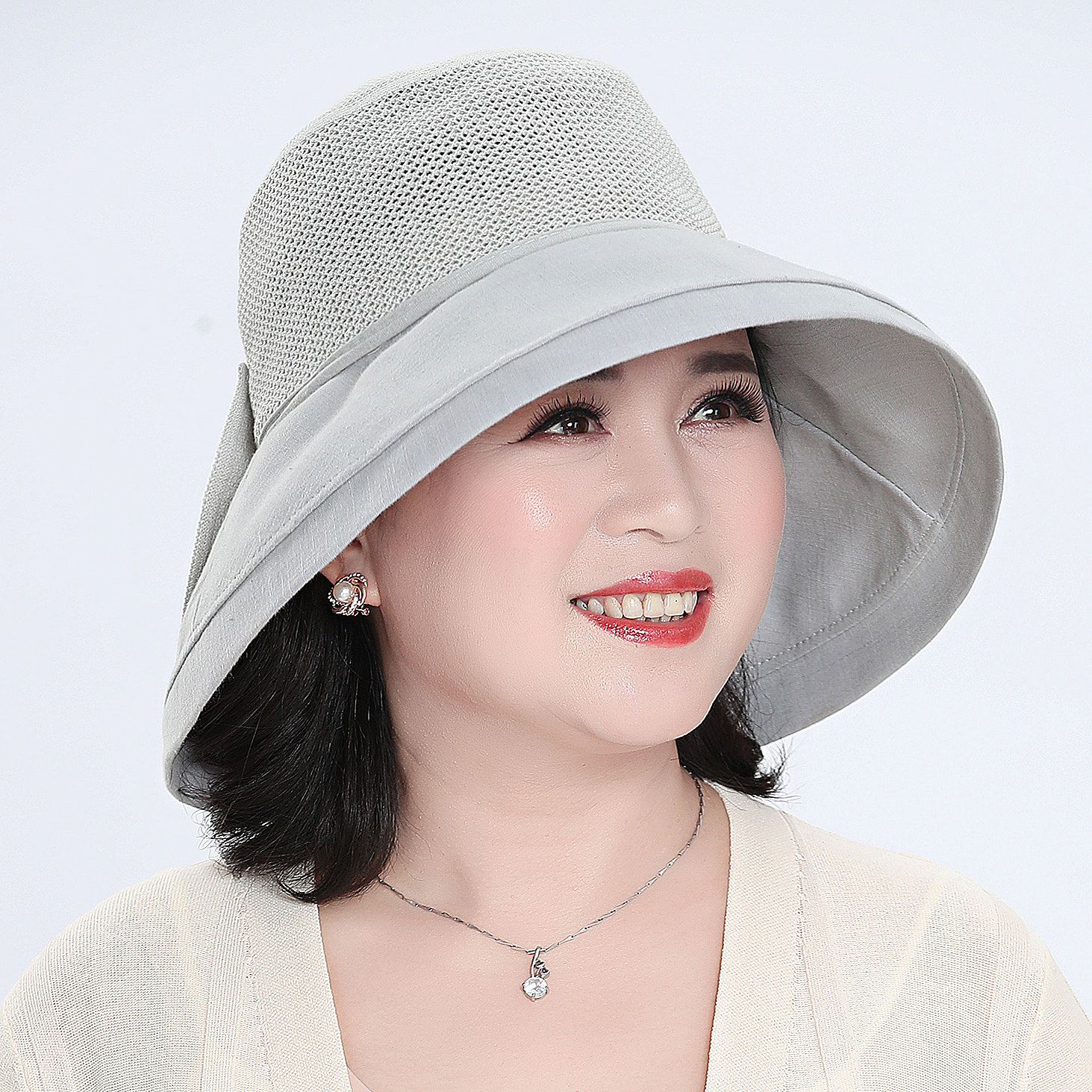 遮阳帽子女夏季户外大沿防晒太阳帽韩版潮中年妈妈百搭盆帽渔夫帽