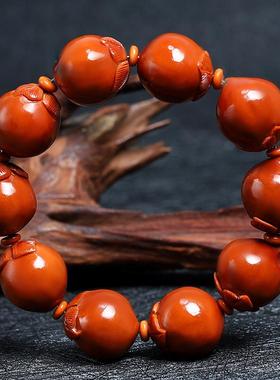 橄榄核手串大籽寿桃精品手链