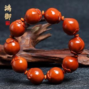 橄榄核手串大籽寿桃核雕文玩仙桃手把件手工雕刻橄榄胡手链男女款