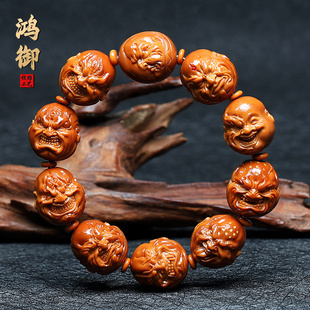 橄榄核雕恶僧手串纯手工雕刻精品山鬼款佛爷手链文玩手把件男女款