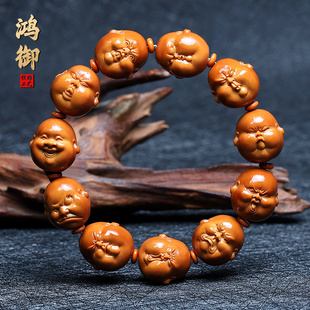 橄榄核手串人生百态弥勒佛核雕文玩喜怒哀乐手工雕刻开心手链男女