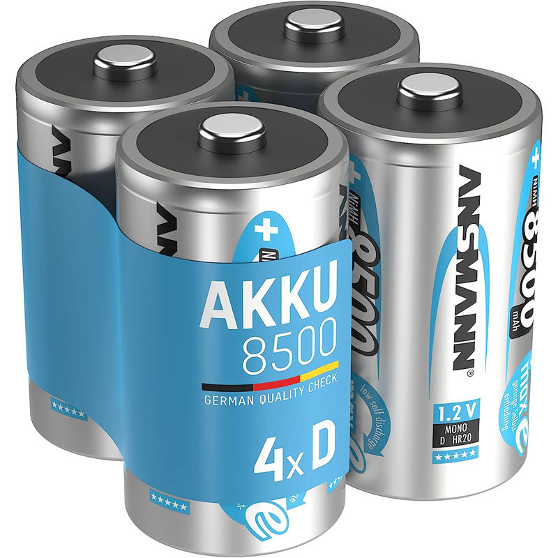 100%德国代购进口ANSMANN安斯曼镍氢高电容1号D号充电电池8500mAh