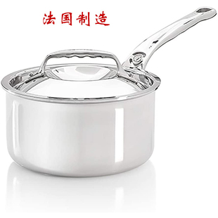 100%法国原装进口DE BUYER亲和全不锈钢带盖奶锅汤锅炖锅20/24cm