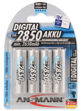 100%德国代购进口ANSMANN/安斯曼5号镍氢高电容充电电池2850mAh