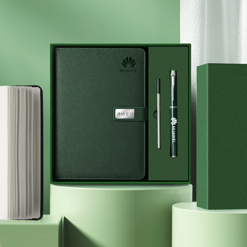 木雷刻字广告套盒定制笔记本子