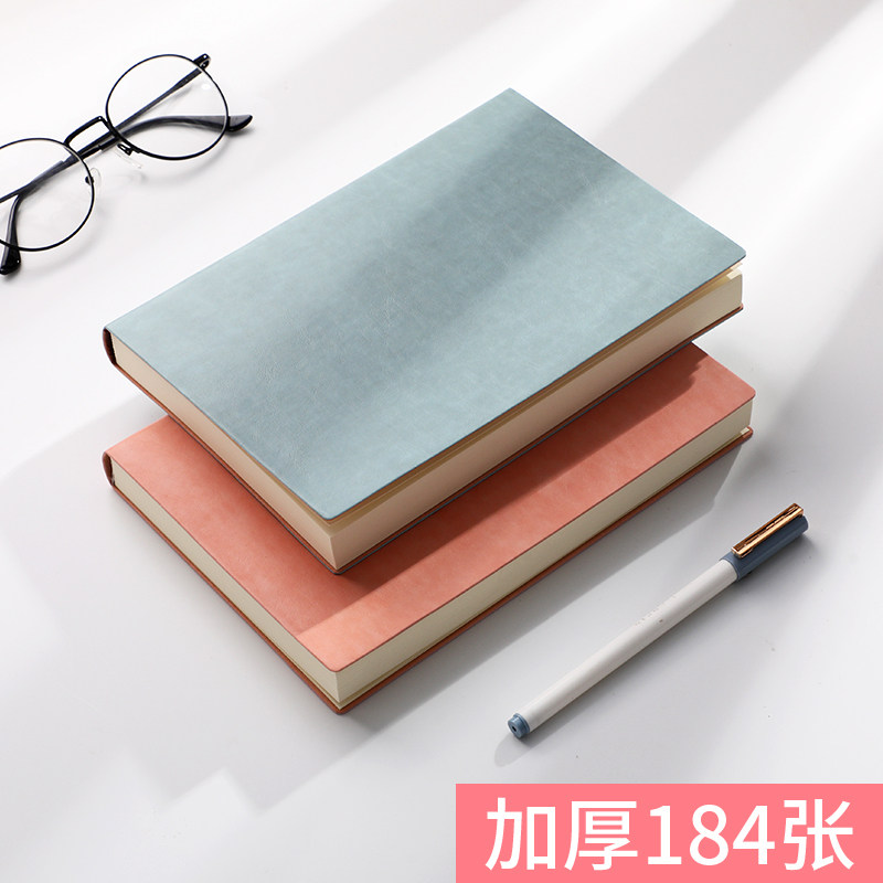 简约软皮空白记事本加厚文具a5手帐本复古大学生日记本随身创意工作