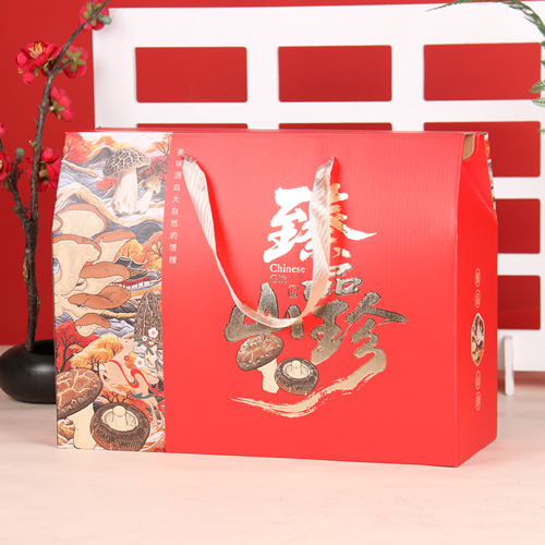 山珍礼盒空盒野生菌汤羊肚菌手提大中小号高档袋子礼品盒通用定制