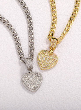 欧美小众镀金爱心nk锁骨链金属嘻