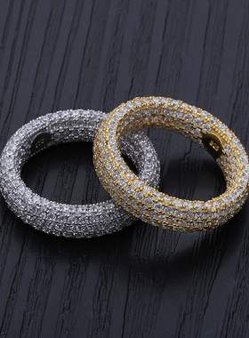 925银微镶满锆石戒指银饰品hiph