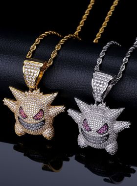 欧美项链嘻哈吊坠宠物小精灵耿鬼