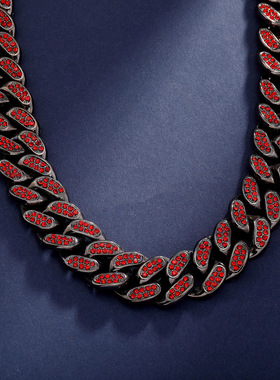 欧美嘻哈饰品20MM菱形古巴链项链