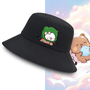 一二和布布动漫周边定制盆帽渔夫帽遮阳可爱休闲卡通印花男女情侣