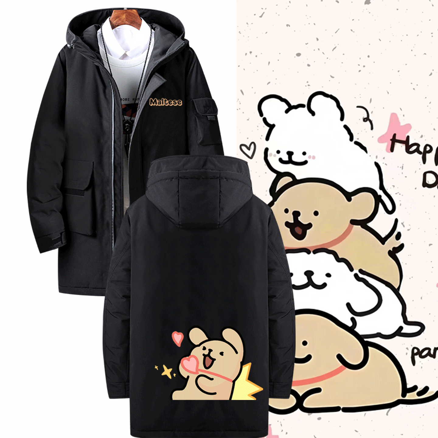 中长款可定制连帽外套羽绒服