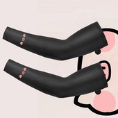 可爱鼻涕小猪表情卡通图案男女情侣可定制防晒休闲夏手袖 冰丝冰袖