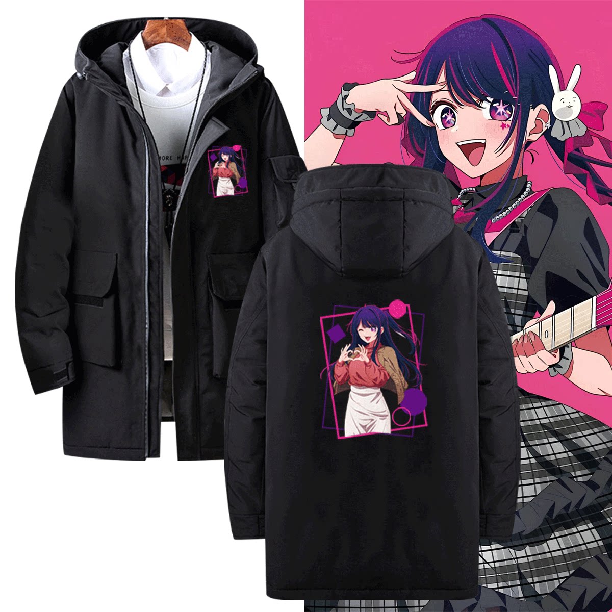 二次元定制中长款保暖秋羽绒服