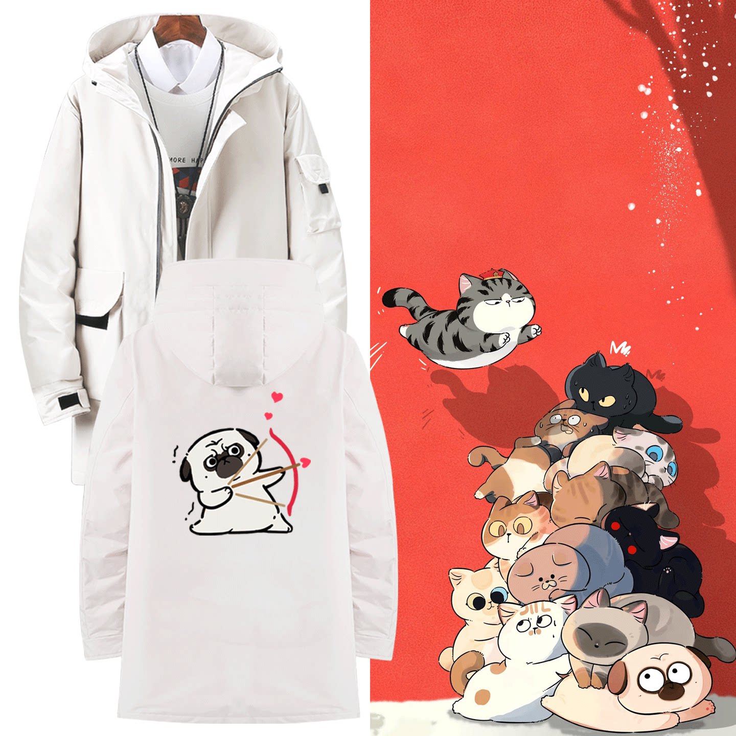 中长款可定制连帽外套羽绒服