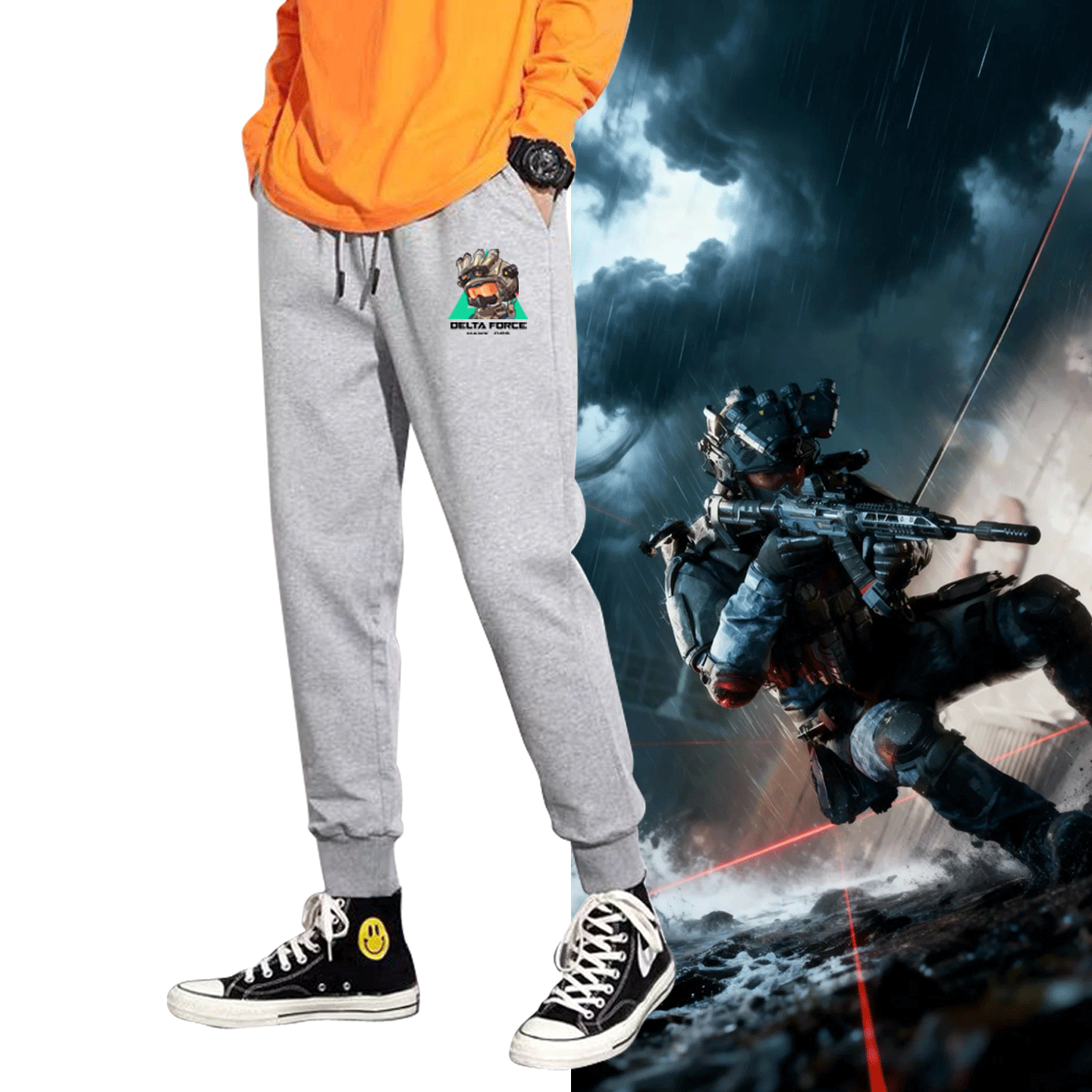 男女情侣束口卫裤子长裤