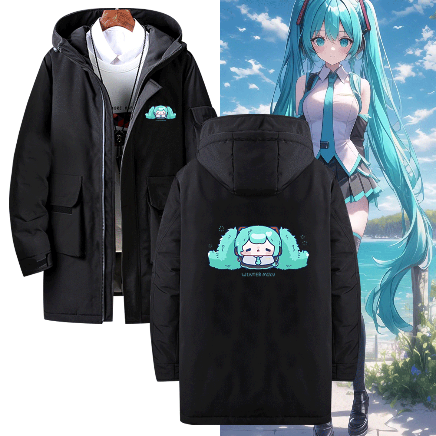中长款可定制连帽外套羽绒服