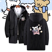 线条小狗二次元 外套潮羽绒服 卡通周边男女冬休闲情侣可定制中长款