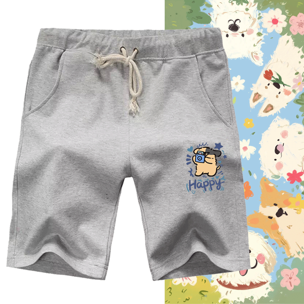 可定制夏季休闲五分运动休闲短裤
