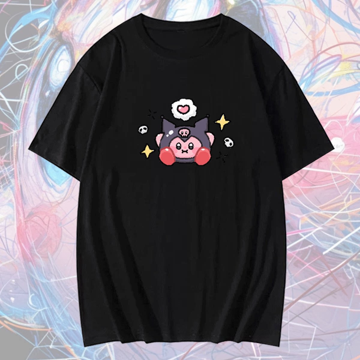 星之卡比联动玉桂狗周边情侣男女同款情侣学生定制短袖半袖T恤衫