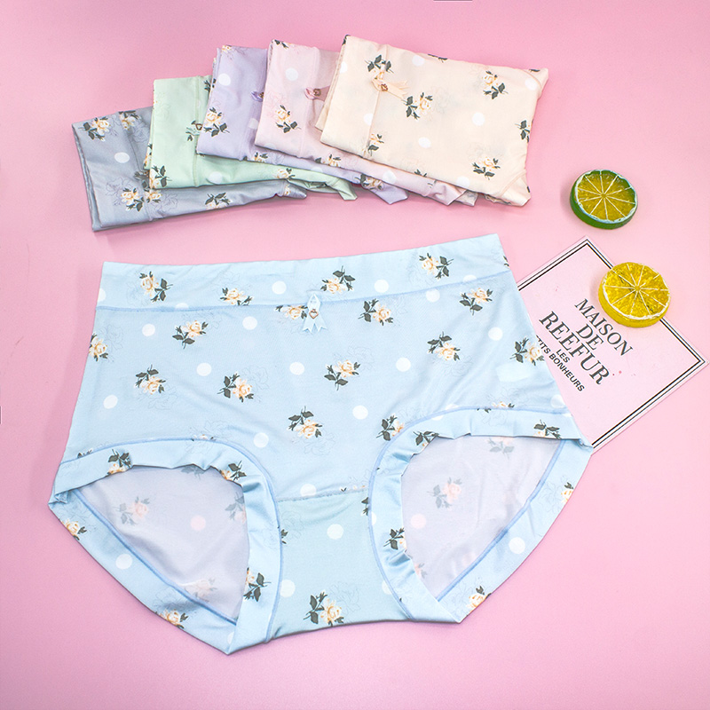 狼兄兔妹薄款女内裤高腰印花抑菌