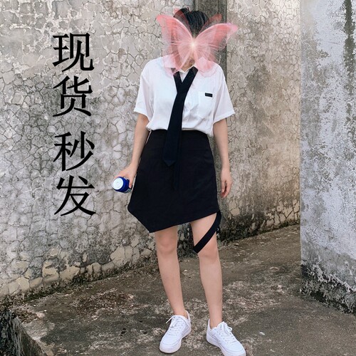 李潇洒胖mm学院风JK制服领带衬衫