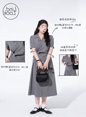 西装连衣裙夏季大码女装收腰