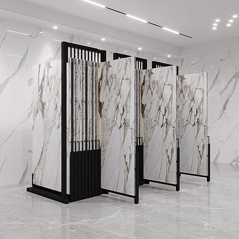 瓷砖展示架推拉大板地板样品架落地式瓷砖架抽拉式大理石岩板展柜