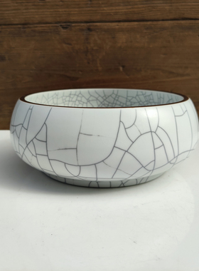 景德镇陶瓷笔洗烟缸 开片小鱼缸茶海茶洗摆件花盆仿古风格瓷器