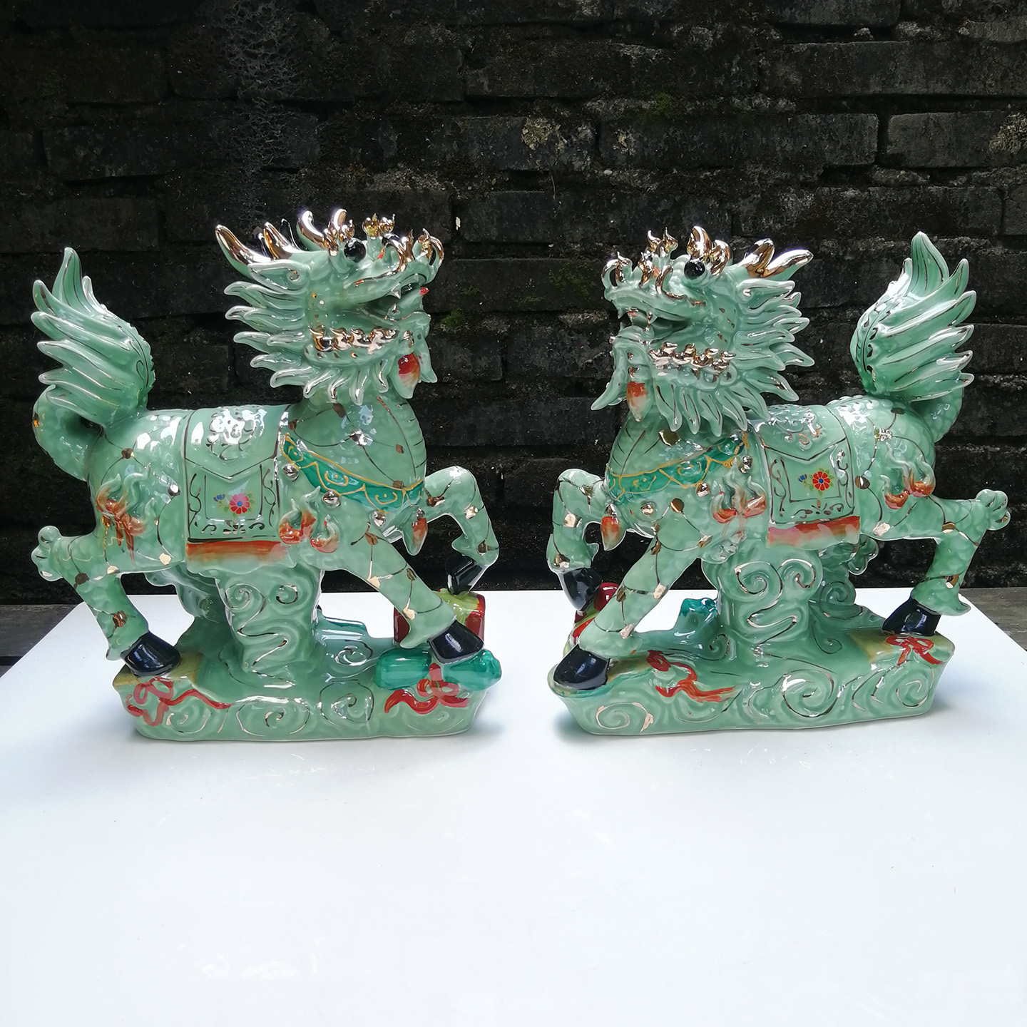 吉祥引福 八宝玉麒麟送子送富贵 豪宅摆设 镇宅风水宝物摆件