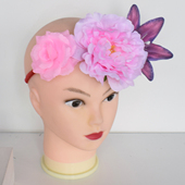 复古花朵头饰色大花朵装 饰名媛帽子