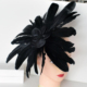 立体花朵婚礼头饰 复古名媛发夹 黑色羽毛花朵头饰饰 欧式