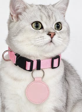定制猫咪项圈刻字防丢失宠物姓名牌幼猫可调节尼龙脖圈粉色可爱猫