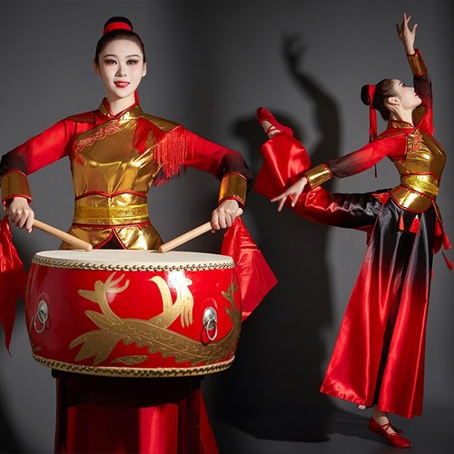 龙鼓队舞蹈服装现代中国风