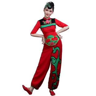 秧歌服演出服2026年新款中国风喜庆扇子舞蹈成人广场舞腰鼓队服装