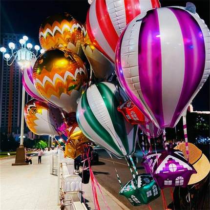 铝膜4D气球儿童玩具生日派对装饰婚庆布置氦气飘空卡通造型热气球
