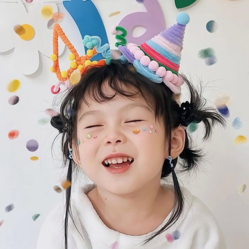 儿童周岁生日装饰扭扭棒发箍帽子