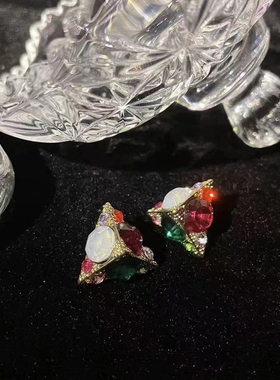 言言A0POSS合金耳饰[金字塔]耳环耳钉原创设计师百搭气质简约小众