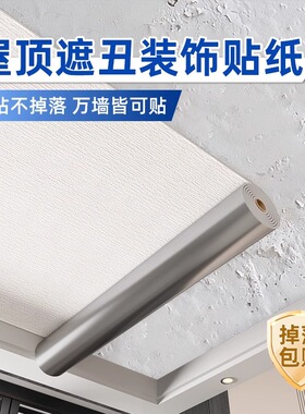 天花板遮丑装饰贴纸屋顶吊顶专用墙纸自粘防水防潮脱落修补3d墙贴