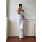 性感高腰修身 新款 气质一步裙 ins一字领包臀鱼尾连衣裙女夏季 井也