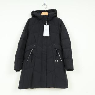 千仞岗专柜新连帽中长款修身保暖羽绒服女装外套潮Y299191Y